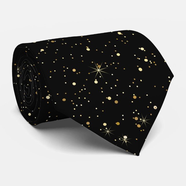 Gold glitter and sparkles tie (Rolled)