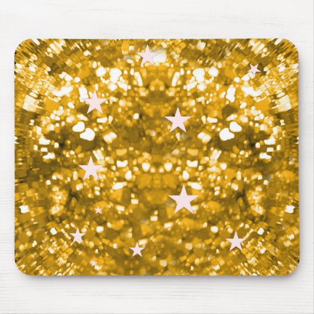 Gold glitter and stars diva mousepad (Front)