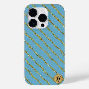 Gold Glitter and Turquoise Phone Case