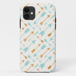 Gold Glitter Aqua Arrows Pattern iPhone SE/5/5S 11 Case