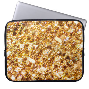 Gold glitter background laptop sleeve