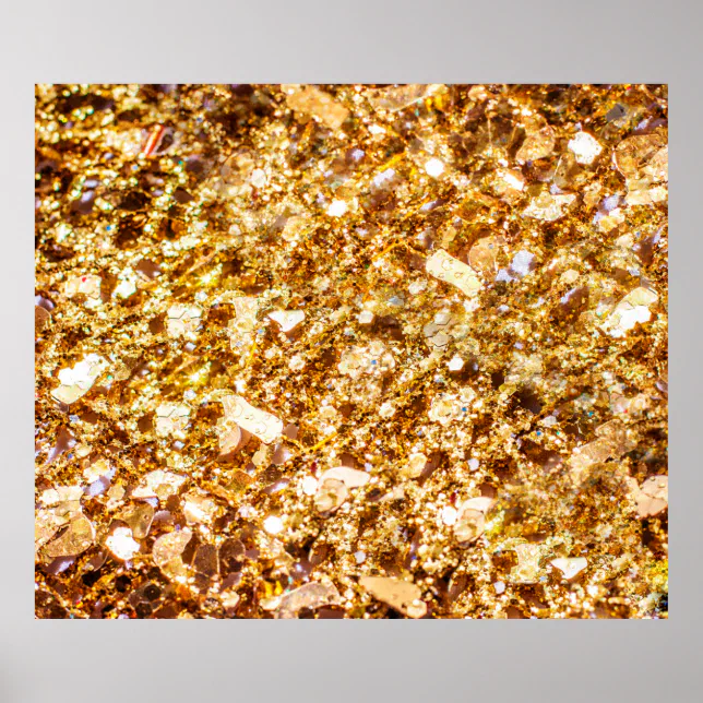 Gold glitter background poster | Zazzle