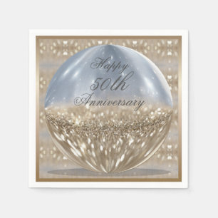 Gold Glitter Ball Napkins