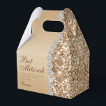 Gold Glitter Bat Mitzvah Favour Box<br><div class="desc">This fantastic gold glitter and diamond sided Bat Mitzvah thank you favour box would be perfect for your event. It would be great for a candy station, on a thank you gift table, or at each place setting with a favour. Be sure you order enough for all your guests. It...</div>