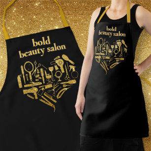 Gold Glitter Beauty Salon Tools Heart Hair Stylist Apron