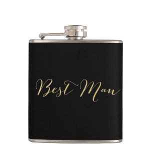 Gold Glitter Best Man Flask