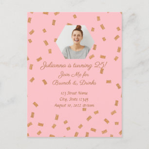 Gold Glitter Birthday Celebration Postcard