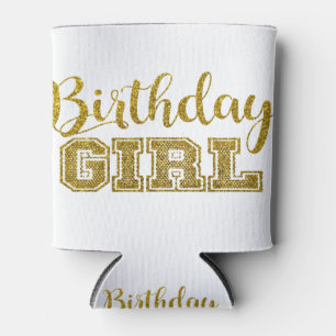 Gold Glitter   Birthday Girl Can Cooler