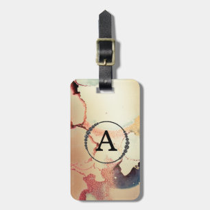 *~* Gold Glitter Black Initial Diamond Bling Luggage Tag