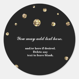 Gold Glitter Black Modern Wedding Bridal Sticker