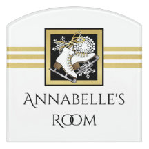 Gold Glitter Black White Ice Skating