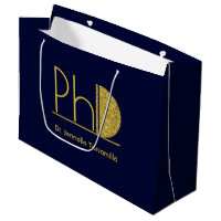 Gold Glitter Blue PhD Graduation
