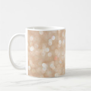 Gold glitter blurred background, christmas coffee mug