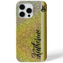 Gold Glitter Blush Monogram Case-Mate