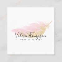 Gold glitter blush pink feather modern elegant