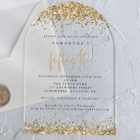 Gold Glitter Borders Fiftieth Birthday Party