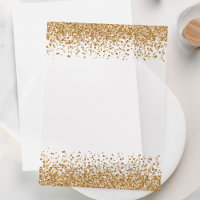 Gold Glitter Borders Wedding Vellum