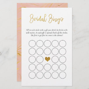 Gold Glitter Bridal Bingo Bridal Shower game
