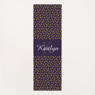 Gold Glitter Brush Strokes of Purple Yoga Mat