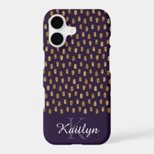 Gold Glitter Brush Strokes on Purple