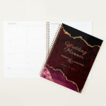 Gold Glitter Burgundy Agate Wedding Planner<br><div class="desc">Burgundy Agate Gold Glitter Wedding Planner design easy to personalise with the couple's names and wedding date.</div>