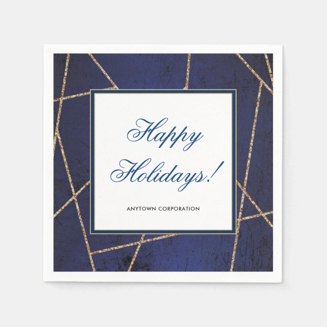 Gold Glitter Business Elegant Christmas Party Napkin (Front)