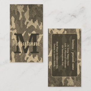 Gold Glitter Camouflage Personalised Truck Decor  Business Card