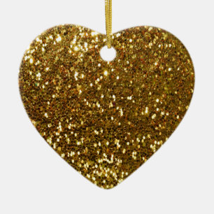 Gold Glitter Ceramic Tree Decoration