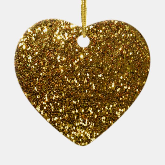 Gold Glitter Ceramic Tree Decoration (Front)