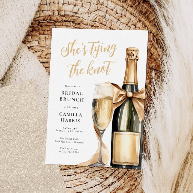 Gold Glitter Champagne Bridal Brunch Invitation (Creator Uploaded)