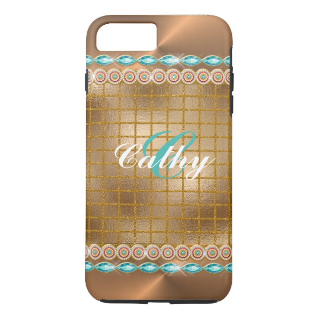 Gold Glitter Chevron with rhinestones Case-Mate iPhone Case (Back)