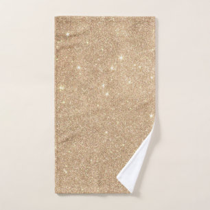 Gold Glitter Chic Glamourous Sparkles Hand Towel