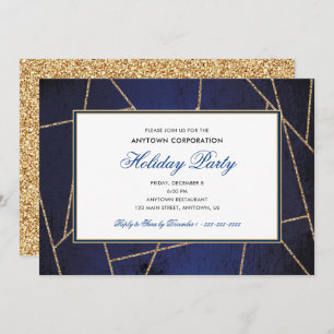 Gold Glitter Christmas   Business Holiday Party Invitation