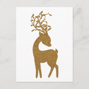 Gold Glitter Christmas Holiday Reindeer