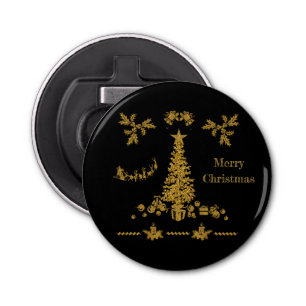 Gold Glitter Christmas, Merry Christmas Bottle Opener