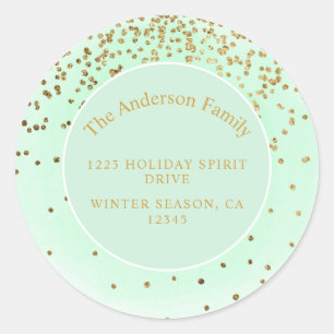 Gold Glitter Christmas Return Address Label