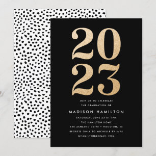 Gold Glitter Class of 2022 Graduation Party Invitation