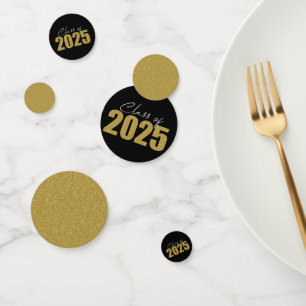 Gold Glitter Class of 2025 Confetti