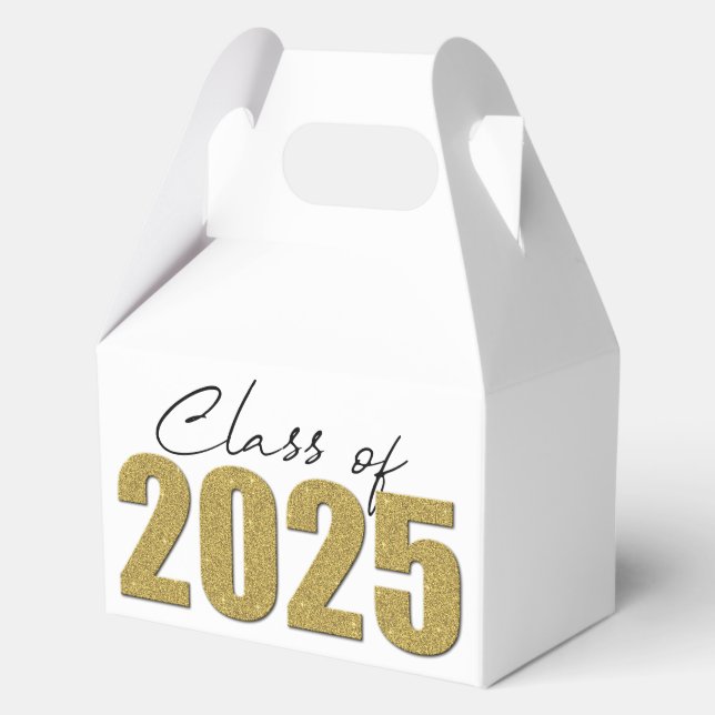 Gold Glitter Class of 2025 Favour Box (Front)