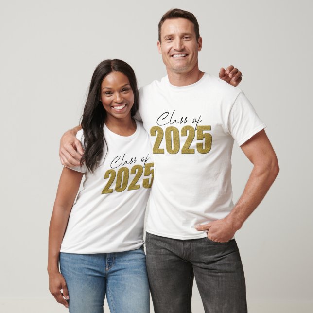 Gold Glitter Class of 2025 T-Shirt (Unisex)