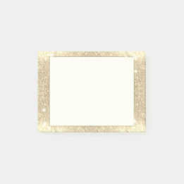 Gold Glitter Classic Glamour Sparkle Faux Post-it Notes