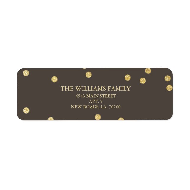 Gold Glitter Confetti Address Labels (Front)