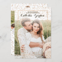 Gold Glitter Confetti Border Photo Collage Wedding