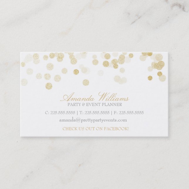 Gold Glitter Confetti Business Card (Front)