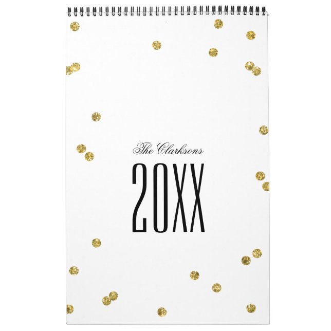 Gold Glitter Confetti Calendar (Cover)