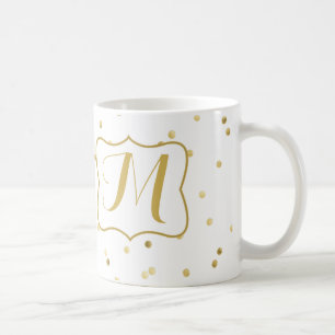 Gold Glitter Confetti Dot Polka Coffee Cup Mug