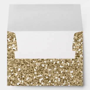 Gold Glitter Confetti Faux Foil Envelope