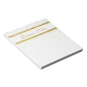 Gold Glitter Confetti Name - Notepad