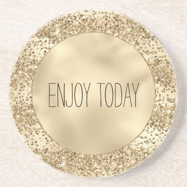 Gold Glitter Confetti Sparkle      Coaster (Front)