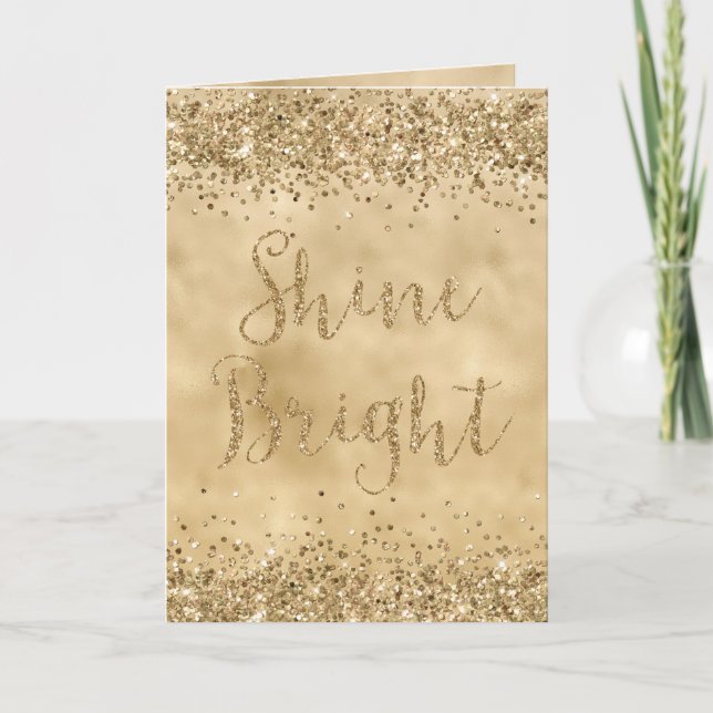 Gold Glitter Confetti Sparkle Shine   Card (Front)